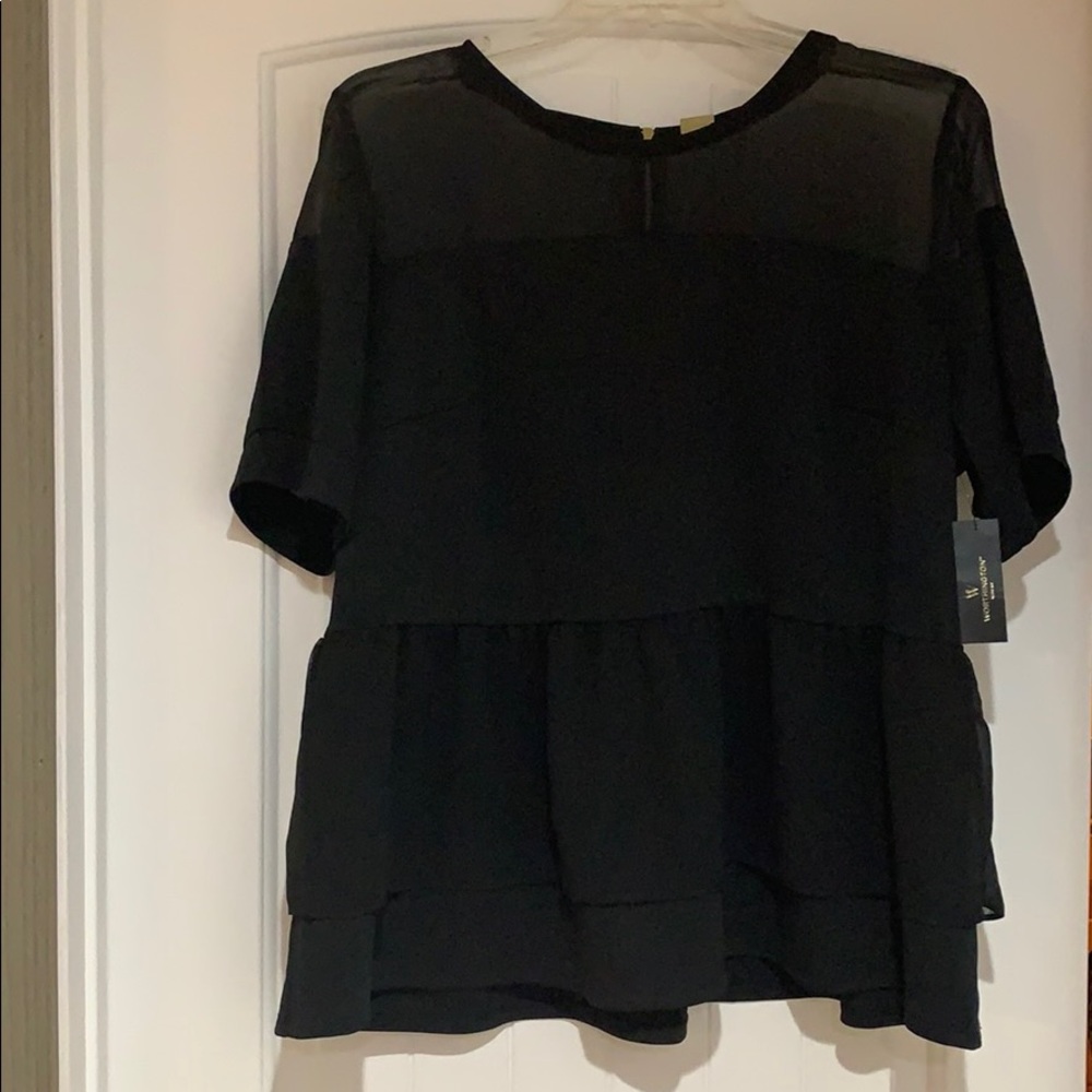 Women’s black peplum top